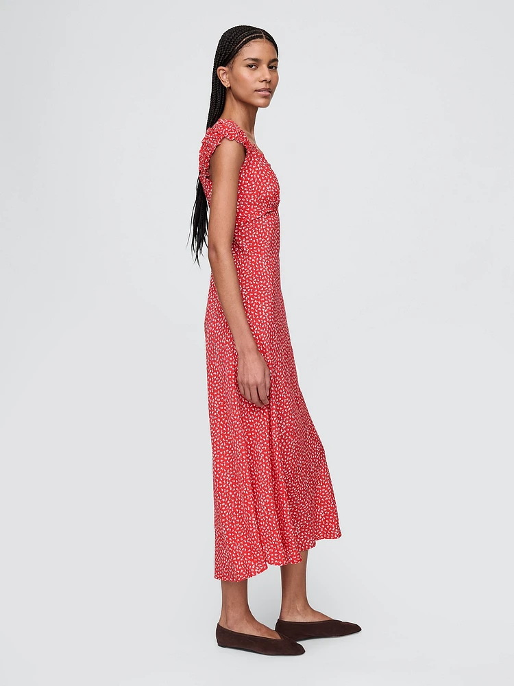 Crepe Sweetheart Maxi Dress