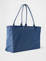 Logo Denim Tote Bag