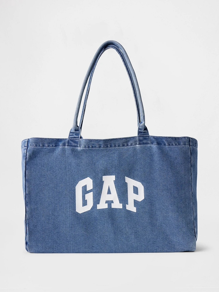 Logo Denim Tote Bag