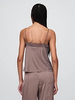 Recycled Velvet Lace-Trim Cami