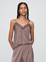 Recycled Velvet Lace-Trim Cami