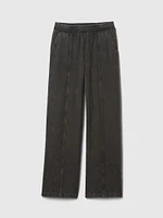 French Terry Seamed Wide-Leg Sweatpants