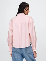 Organic Cotton Poplin Cropped Big Shirt