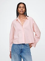 Organic Cotton Poplin Cropped Big Shirt