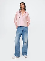 Organic Cotton Poplin Cropped Big Shirt