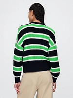 100% Cotton Shaker-Stitch Crewneck Sweater