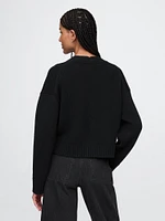 100% Cotton V-Neck Crop Cardigan