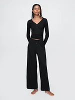 Mini Rib Wide-Leg PJ Pants