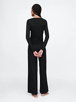 Mini Rib Wide-Leg PJ Pants