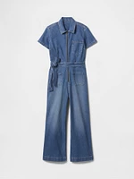 Belted Denim Jumpsuit