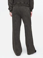 French Terry Seamed Wide-Leg Sweatpants