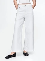 High Rise Stride Wide-Leg Ankle Jeans