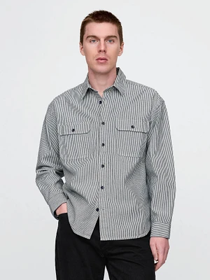 Denim Stripe Big Shirt