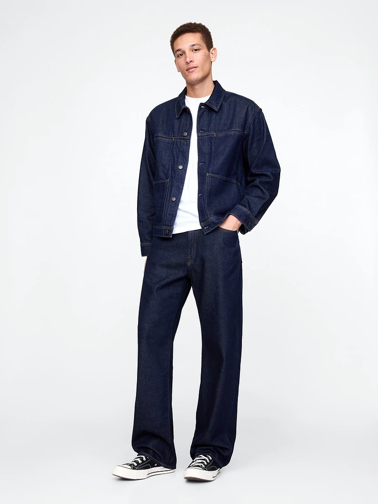 Jean coupe ample années 90 en denim Douceur suprême