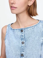 UltraSoft Cropped Denim Vest