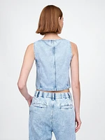 UltraSoft Cropped Denim Vest