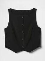 Cropped BiStretch Boatneck Vest