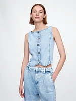 UltraSoft Cropped Denim Vest