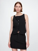 Cropped BiStretch Boatneck Vest