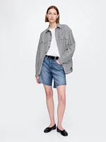 8" Mid Rise ';90s Loose Denim Bermuda Shorts