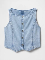 UltraSoft Cropped Denim Vest