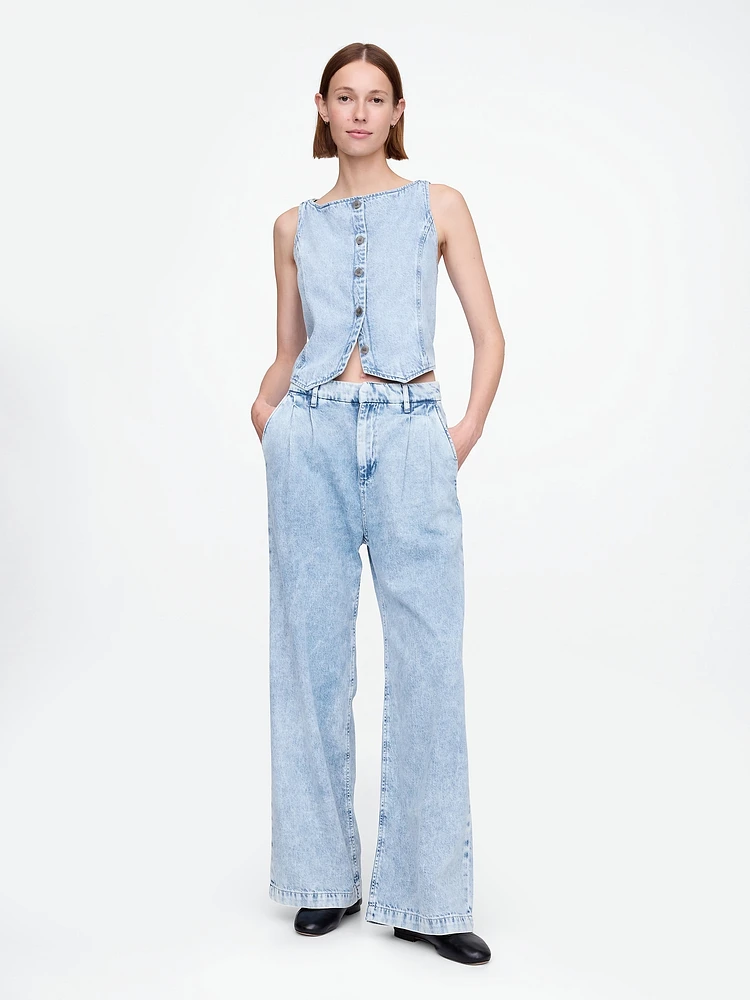 UltraSoft Denim Crop Vest