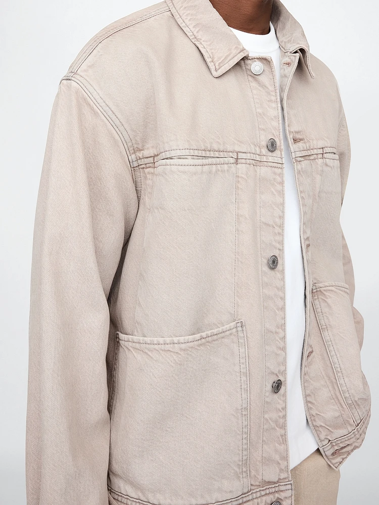 Veste à coupe carrée en denim emblématique Douceur suprême