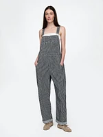 Denim Stripe Loose Overalls