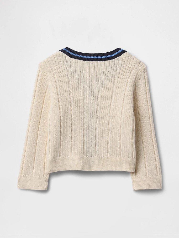 Baby V-Neck Rib Cardigan