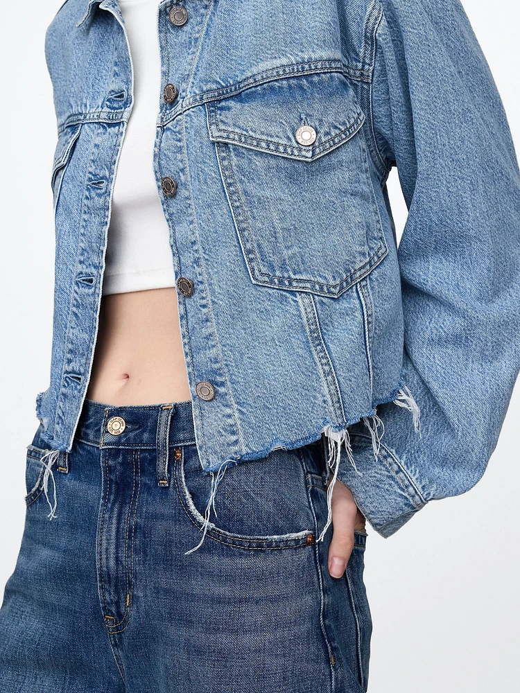 UltraSoft Icon Denim Crop Jacket