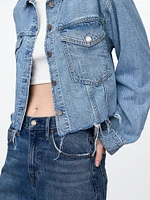 UltraSoft Relaxed Cropped Icon Denim Jacket