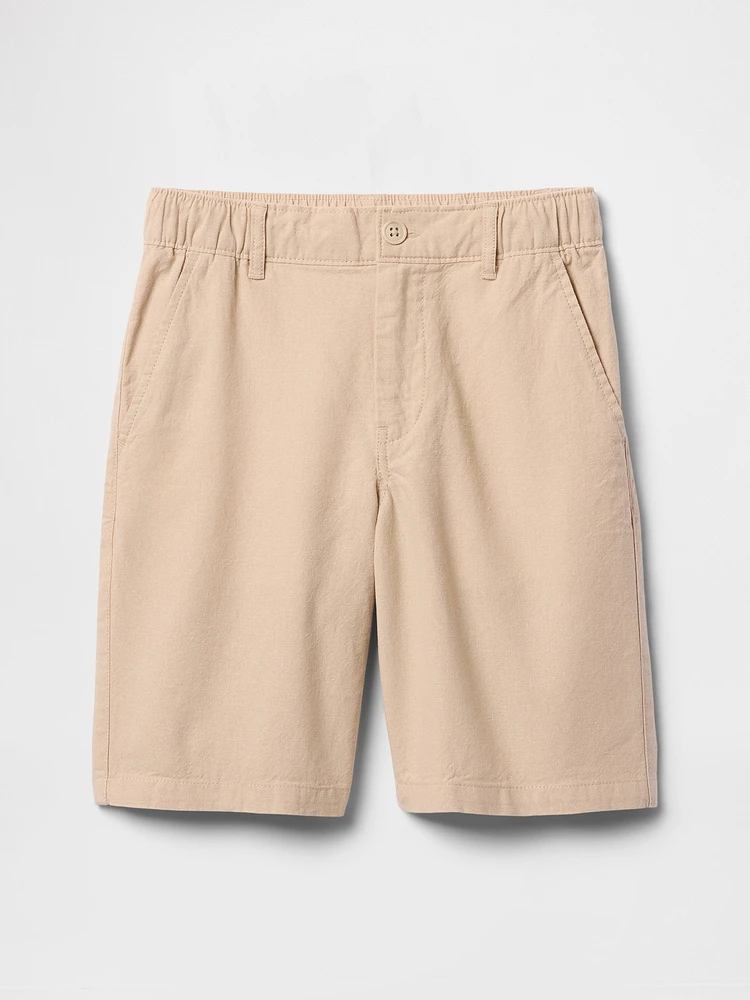 Kids 8" Linen-Cotton Shorts