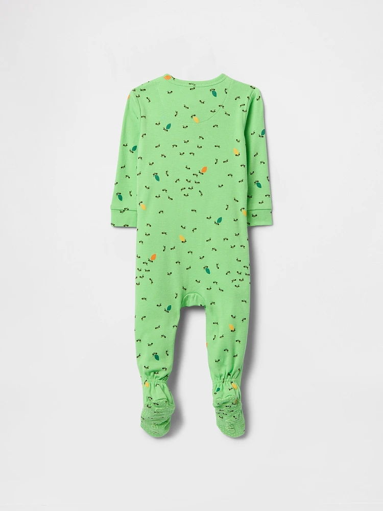Une-pièce à pieds en coton biologique pour Bébé