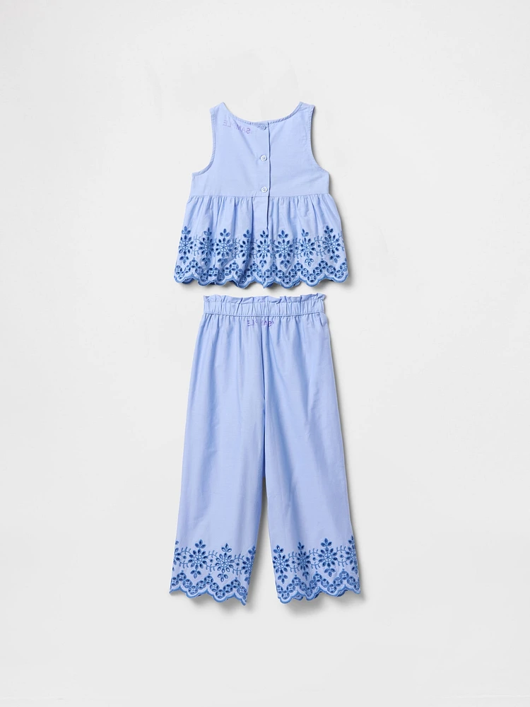 Baby & Toddler Eyelet Poplin Outfit Set