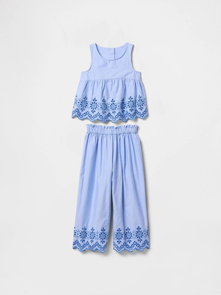 Baby & Toddler Eyelet Poplin Outfit Set