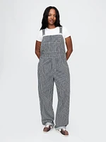 Denim Stripe Loose Overalls