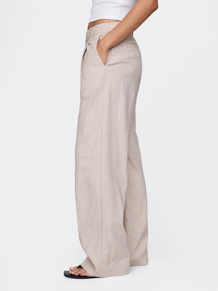 365 Low Rise Linen-Blend Trousers