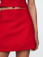 Linen-Blend Mini Skort