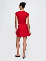 Linen-Blend Mini Skort