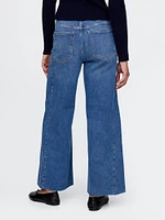 High Rise Stride Wide-Leg Ankle Jeans