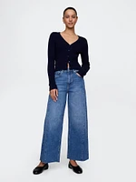 High Rise Stride Wide-Leg Ankle Jeans