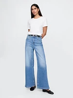 Sky High Rise Stride Wide-Leg Jeans