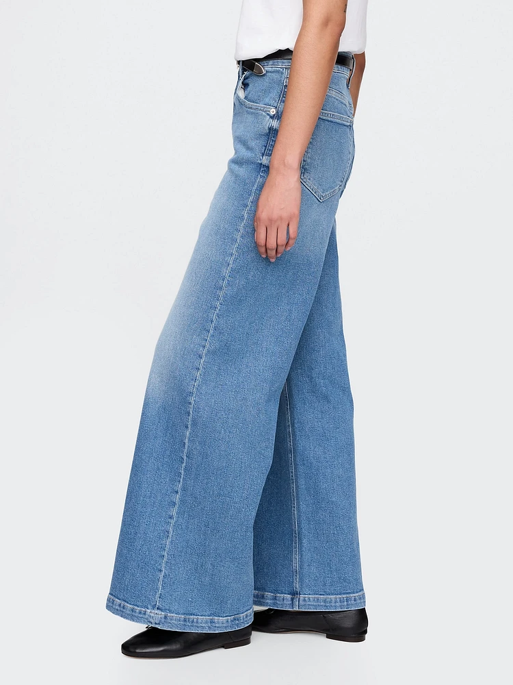 Sky High Rise Stride Wide-Leg Jeans