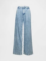 365 High Rise UltraSoft Pleated Denim Trousers