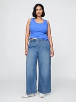 UltraSoft Pleated Easy Baggy Jeans