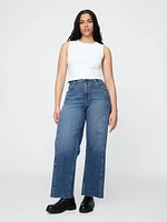 High Rise Stride Wide-Leg Ankle Jeans