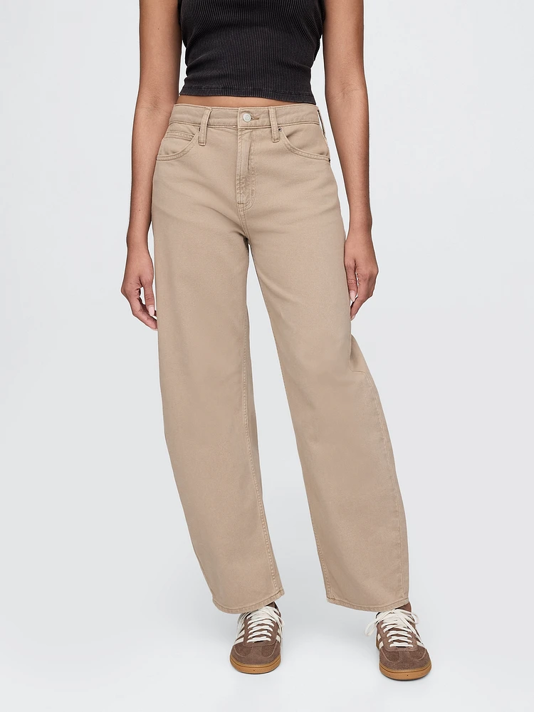High Rise Barrel Jeans