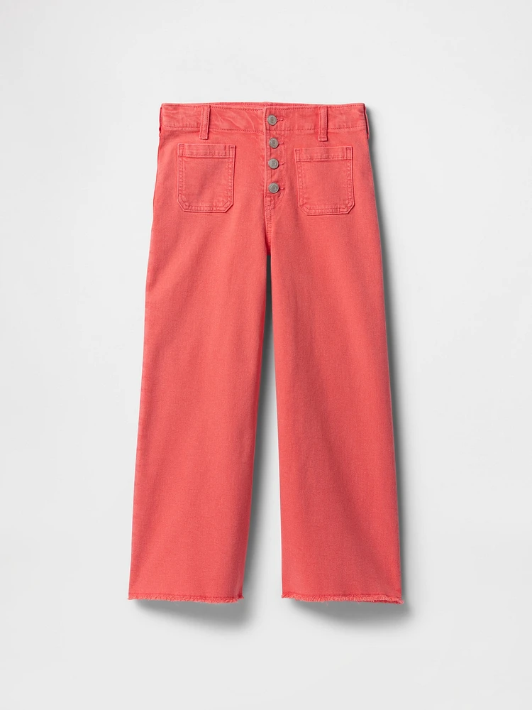 Kids High Rise Stride Wide-Leg Ankle Jeans