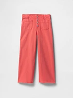 Kids High Rise Stride Wide-Leg Ankle Jeans