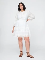 Lace-Trim Mini Dress